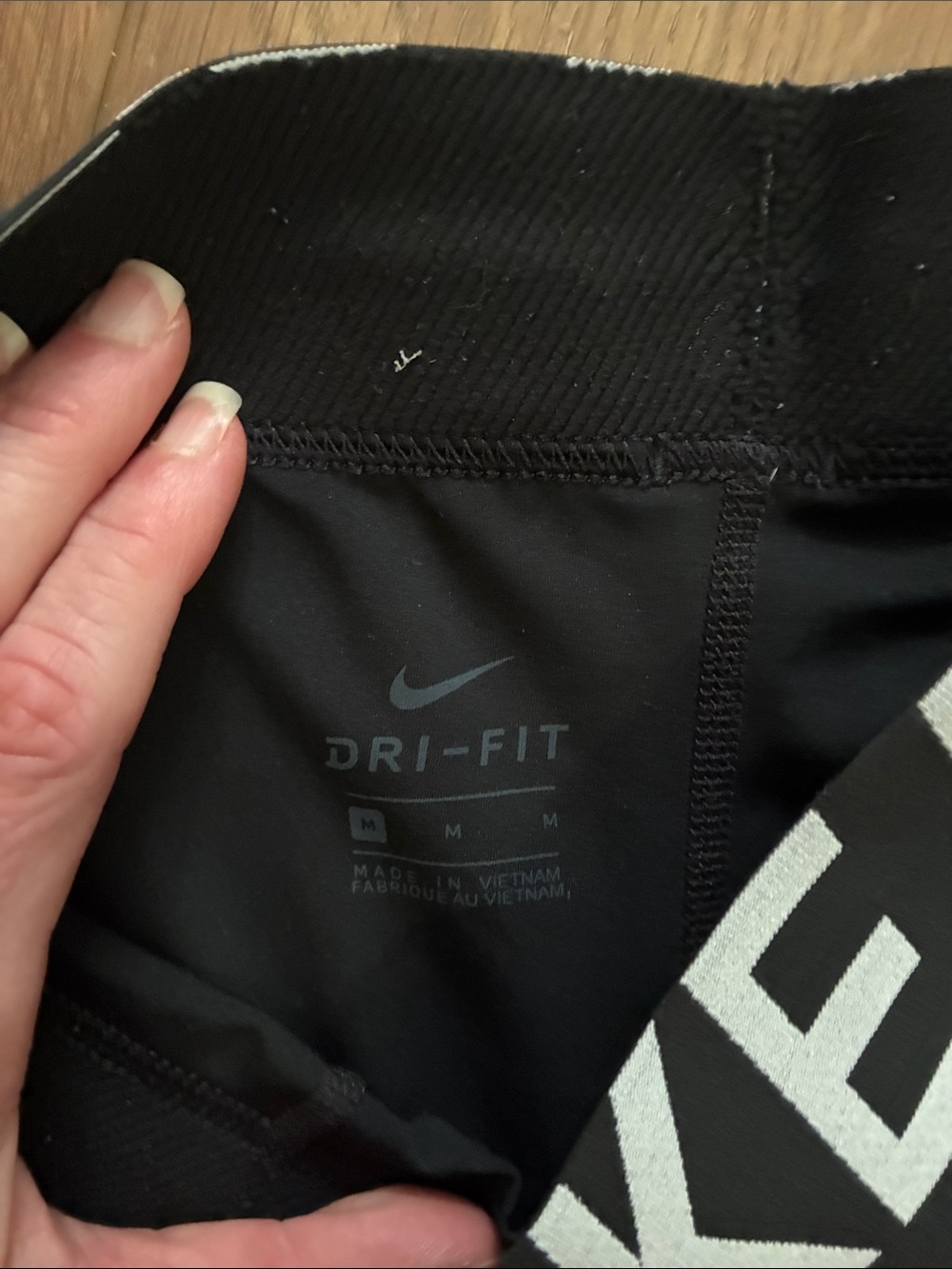 Nike Pro Black Athletic Shorts with White Logo - Picture 2 of 3